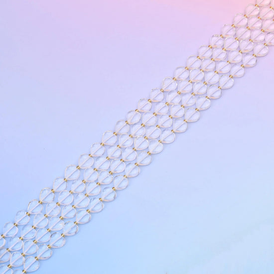 Natural Clear Quartz Faceted Heart Gemstone Beads, Bead Size 12mm Heart Faceted Beads, DIY Jewelry Making Beads, 15.5 Inches Per Strand - Mycrazycrystal