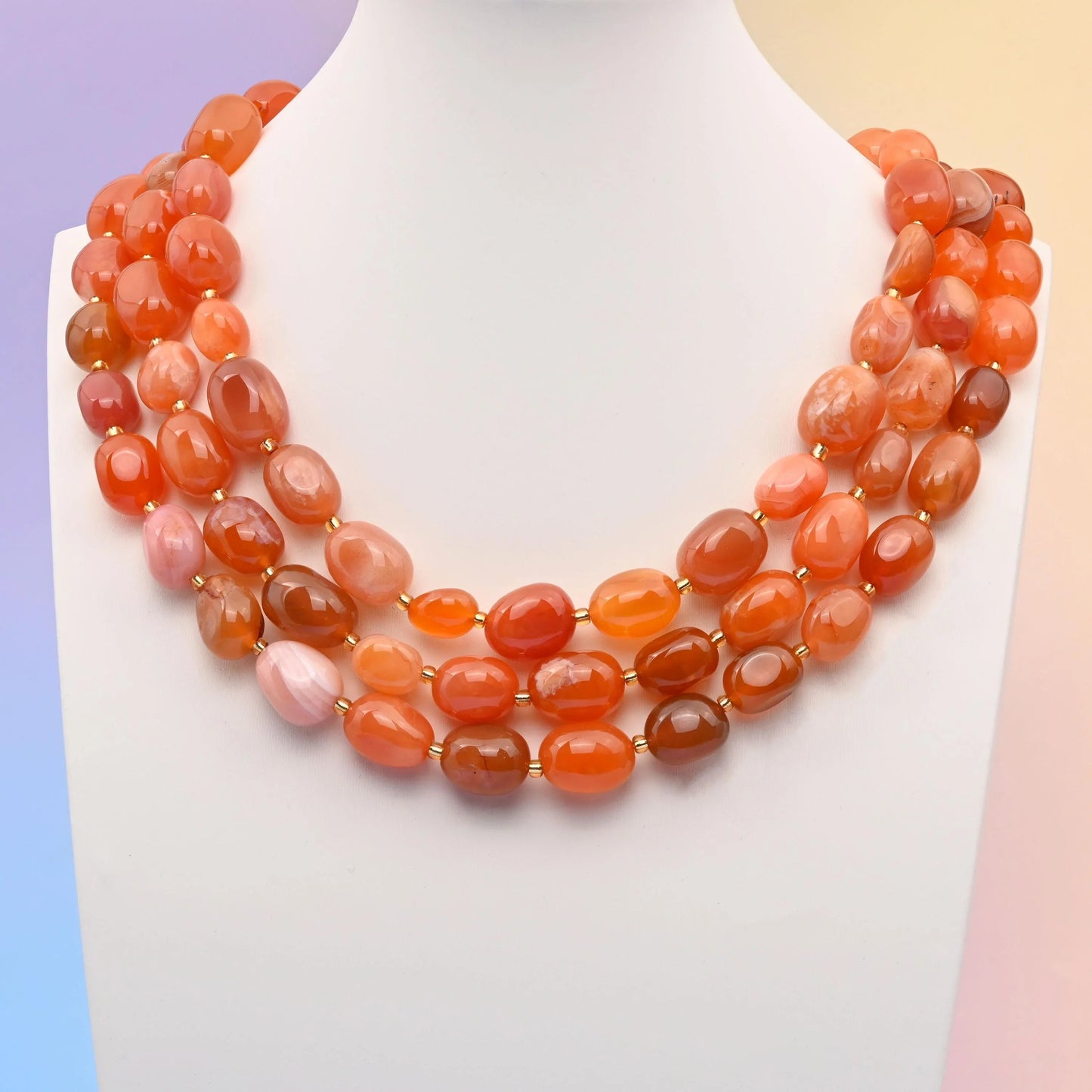 Natural Carnelian Oval Gemstone Beads, Size 10-17mm Red Nugget Beads, DIY Jewelry Making Beads, 15.5 Inches Per Strand - Mycrazycrystal
