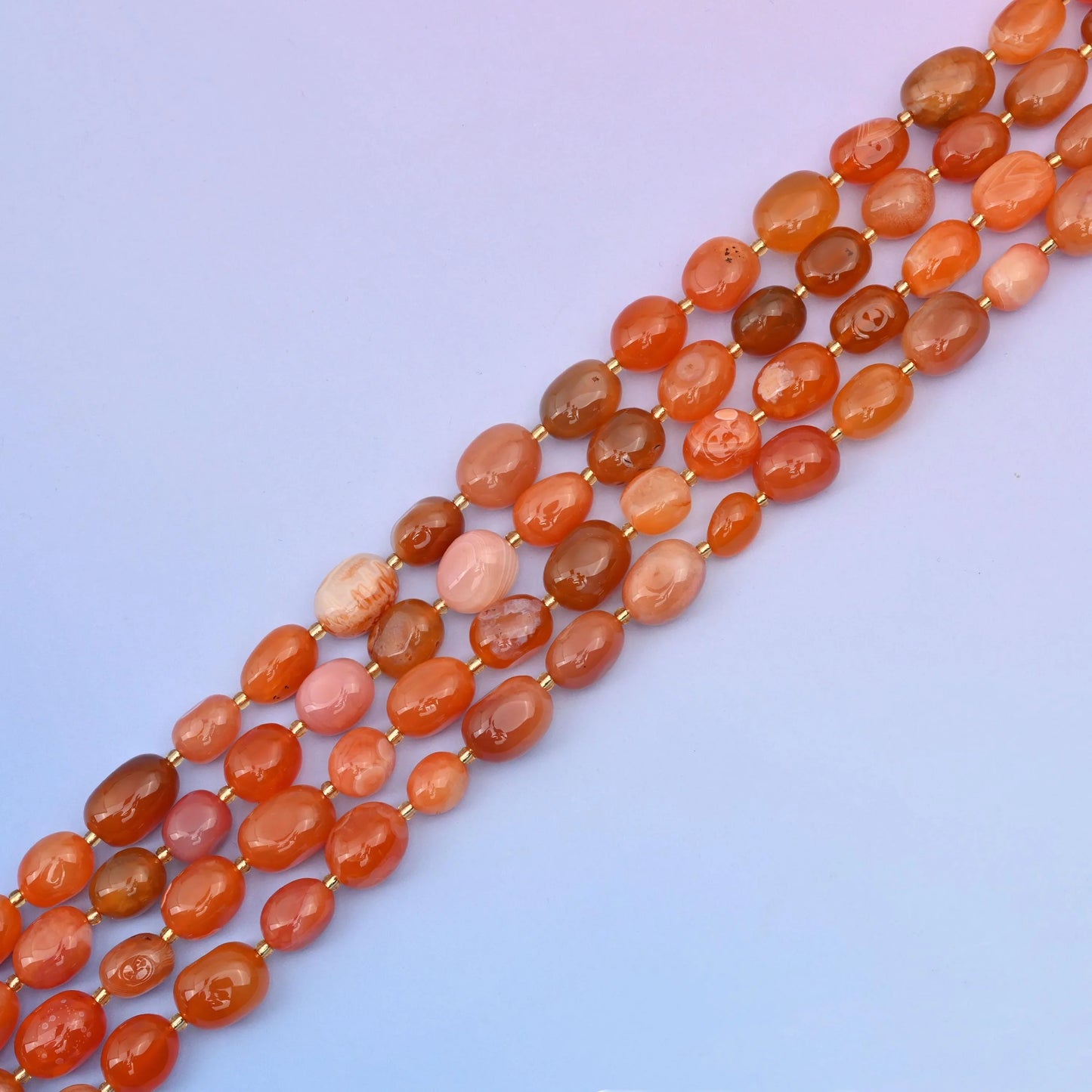Natural Carnelian Oval Gemstone Beads, Size 10-17mm Red Nugget Beads, DIY Jewelry Making Beads, 15.5 Inches Per Strand - Mycrazycrystal