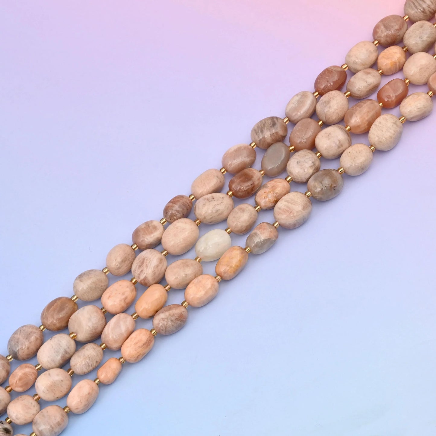Natural Sunstone Oval Gemstone Beads, Size 10-17mm Orange Nugget Beads, DIY Jewelry Making Beads, 15.5 Inches Per Strand - Mycrazycrystal
