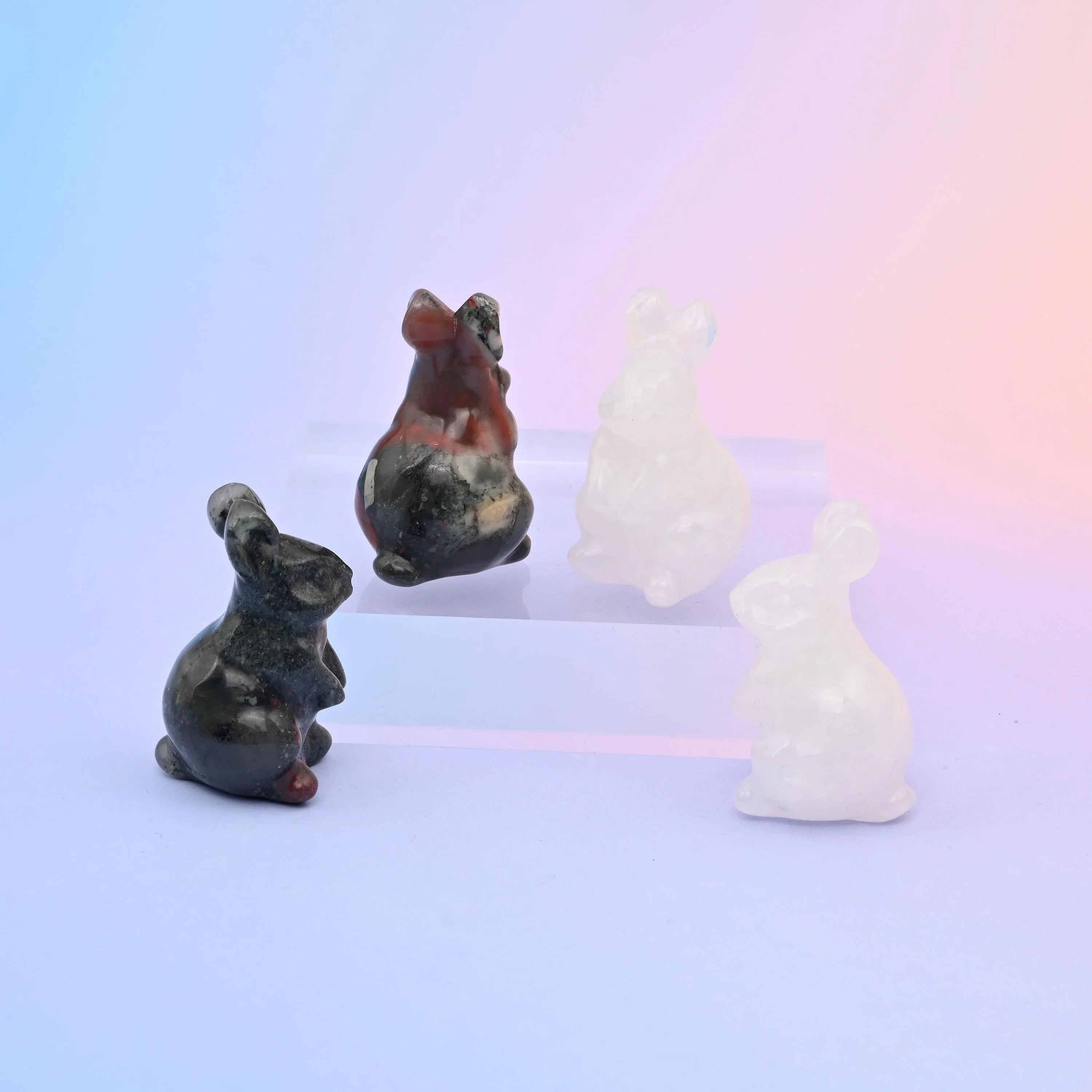 1.5" Rabbit Small Crystal Carving, Rabbit Gemstone Figurine, Home Decoration, Gift for Everyone - Mycrazycrystal