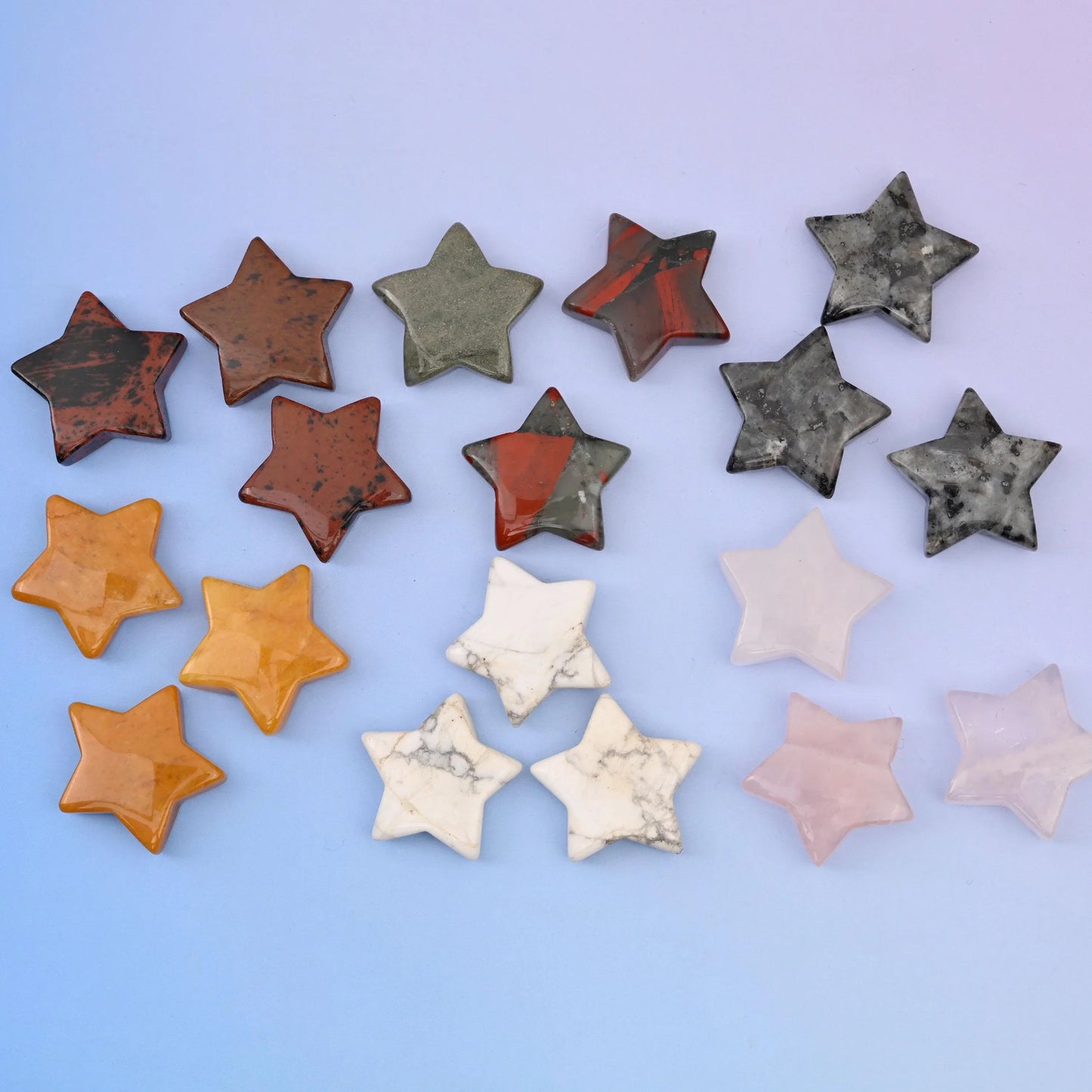 30mm 5 Point Gemstone Star, Polished Healing Crystal Star, Pocket Stone, DIY Gemstone Star No Hole - Mycrazycrystal