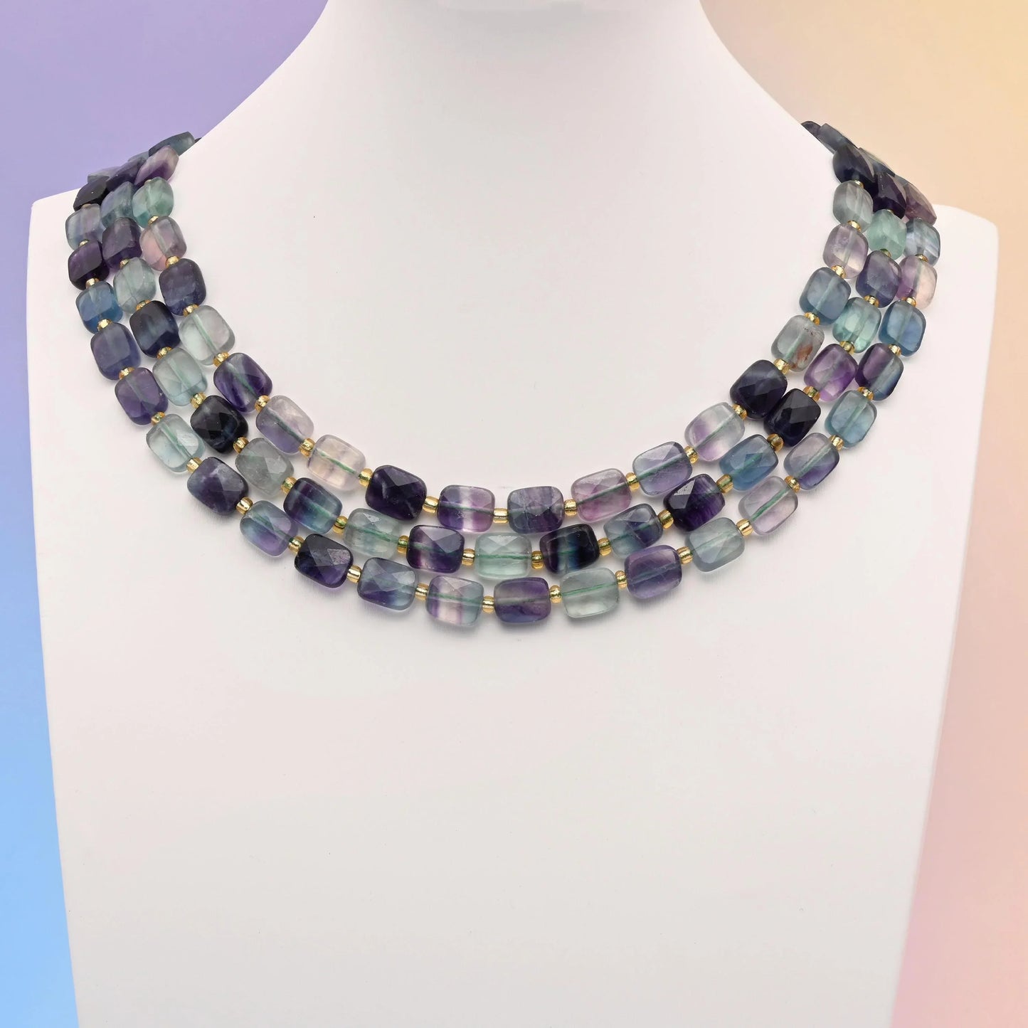 Natural Fluorite Faceted Rectangular Gemstone Beads, Bead Size 10x8mm Rectangle Beads, DIY Jewelry Making Beads, 15.5 Inches Per Strand - Mycrazycrystal