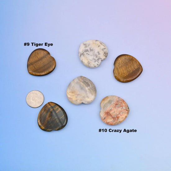 40mm Heart Worry Stone, Crystal Worry Stone, Heart Worry Gemstone, Pocket Stone - Mycrazycrystal