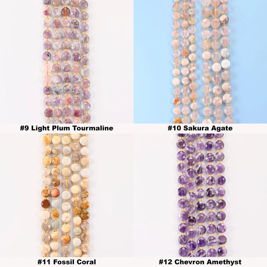 Natural Faceted Coin Gemstone Beads, 6, 8, 10mm Bead Size, DIY Jewelry Making Beads, 15.5 Inches Per Strand - S3 - Mycrazycrystal