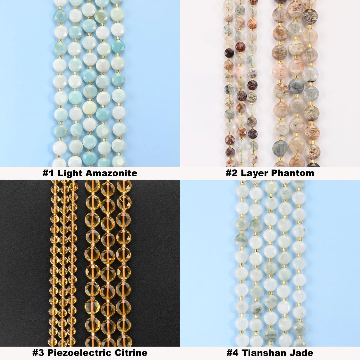 Natural Faceted Coin Gemstone Beads, 6, 8, 10mm Bead Size, DIY Jewelry Making Beads, 15.5 Inches Per Strand - S3 - Mycrazycrystal