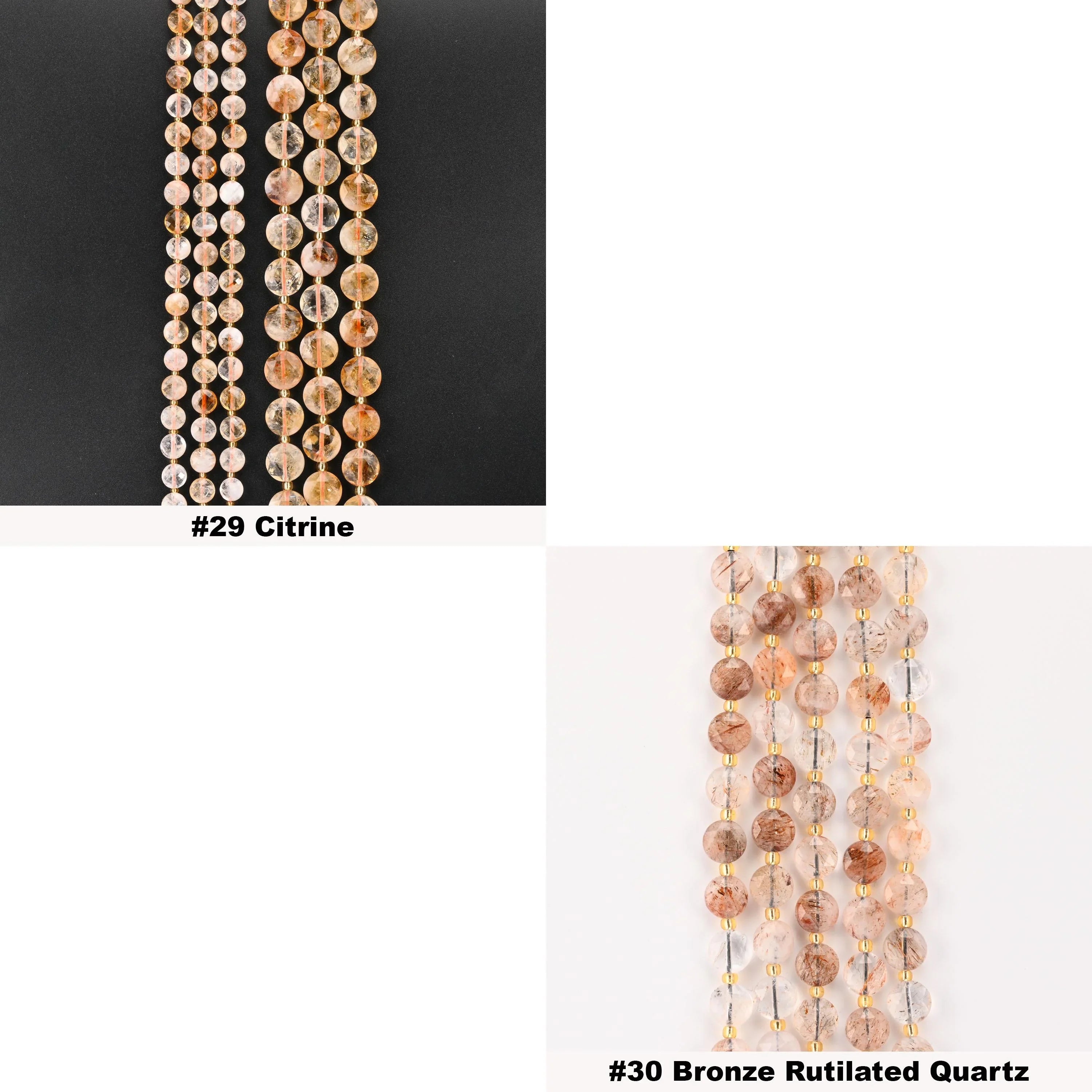 Natural Faceted Coin Gemstone Beads, 6, 8, 10mm Bead Size, DIY Jewelry Making Beads, 15.5 Inches Per Strand - S3 - Mycrazycrystal