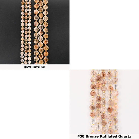 Natural Faceted Coin Gemstone Beads, 6, 8, 10mm Bead Size, DIY Jewelry Making Beads, 15.5 Inches Per Strand - S3 - Mycrazycrystal