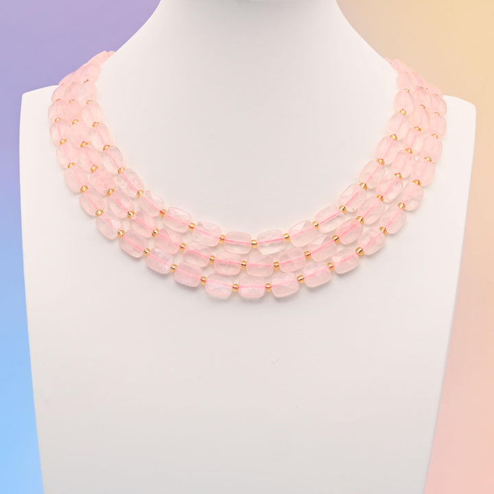 Natural Rose Quartz Faceted Rectangular Gemstone Beads, Bead Size 10x8mm Rectangle Beads, DIY Jewelry Making Beads, 15.5 Inches Per Strand