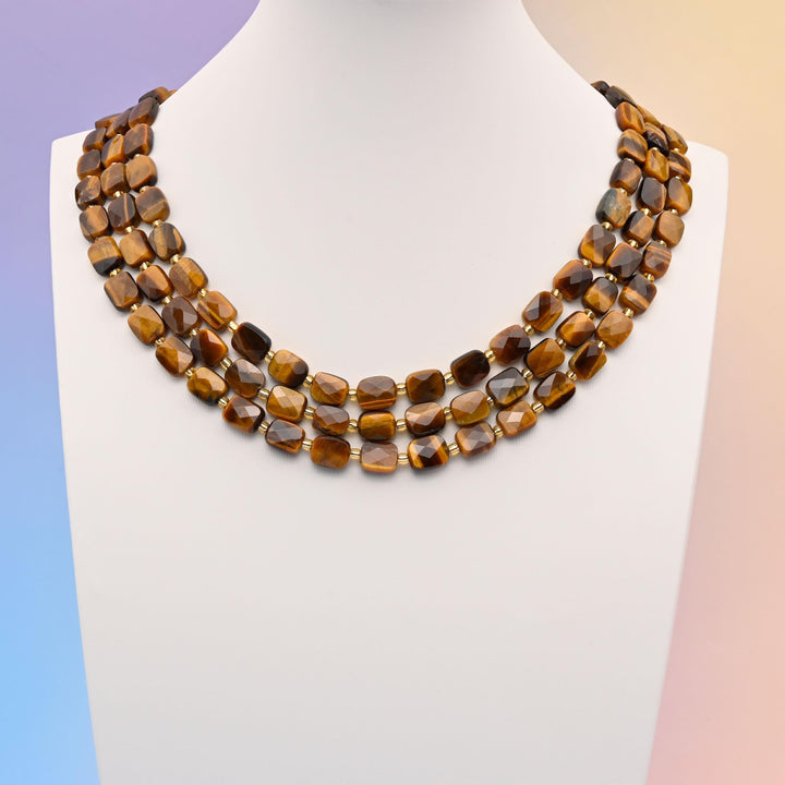 Natural Tiger Eye Faceted Rectangular Gemstone Beads, Bead Size 10x8mm Rectangle Beads, DIY Jewelry Making Beads, 15.5 Inches Per Strand