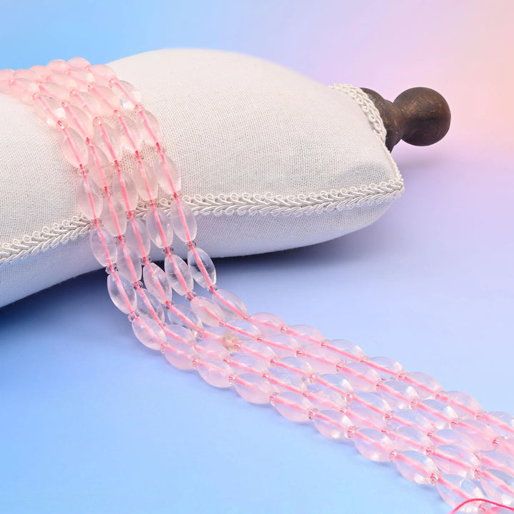 Natural Rose Quartz Smooth Barrel Gemstone Beads, Size 13x8mm Barrel Beads, DIY Jewelry Making Beads, 15.5 Inches Per Strand - Mycrazycrystal