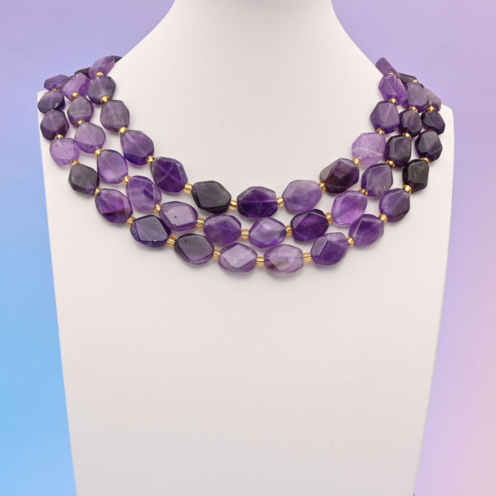 Natural Amethyst Smooth Rhombus Shape Gemstone Beads, Size 12x14mm Faceted Beads, DIY Jewelry Making Beads, 15.5 Inches Per Strand
