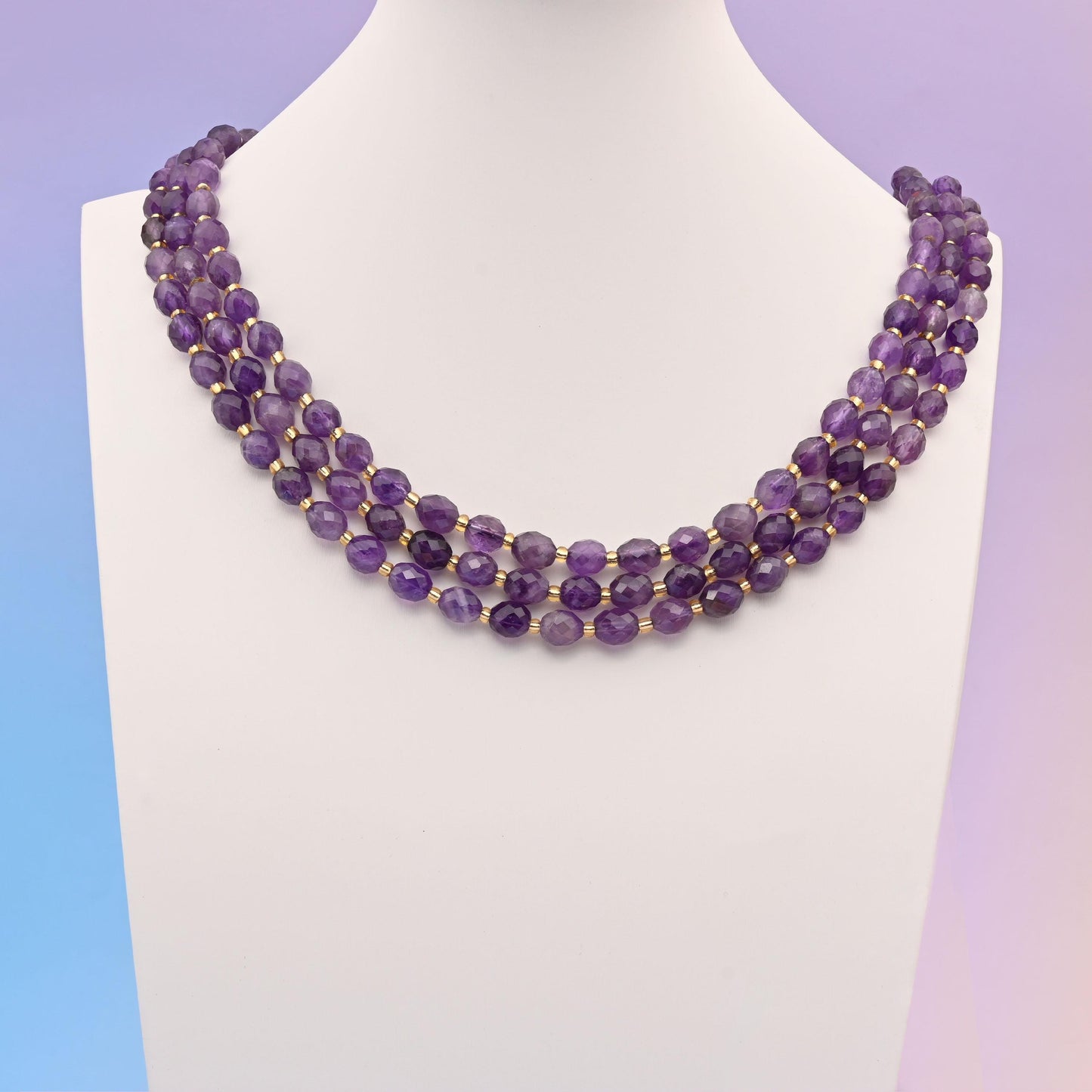 Natural Amethyst Faceted Rice Gemstone Beads, Size 6x8mm Rice Beads, DIY Jewelry Making Beads, 15.5 Inches Per Strand