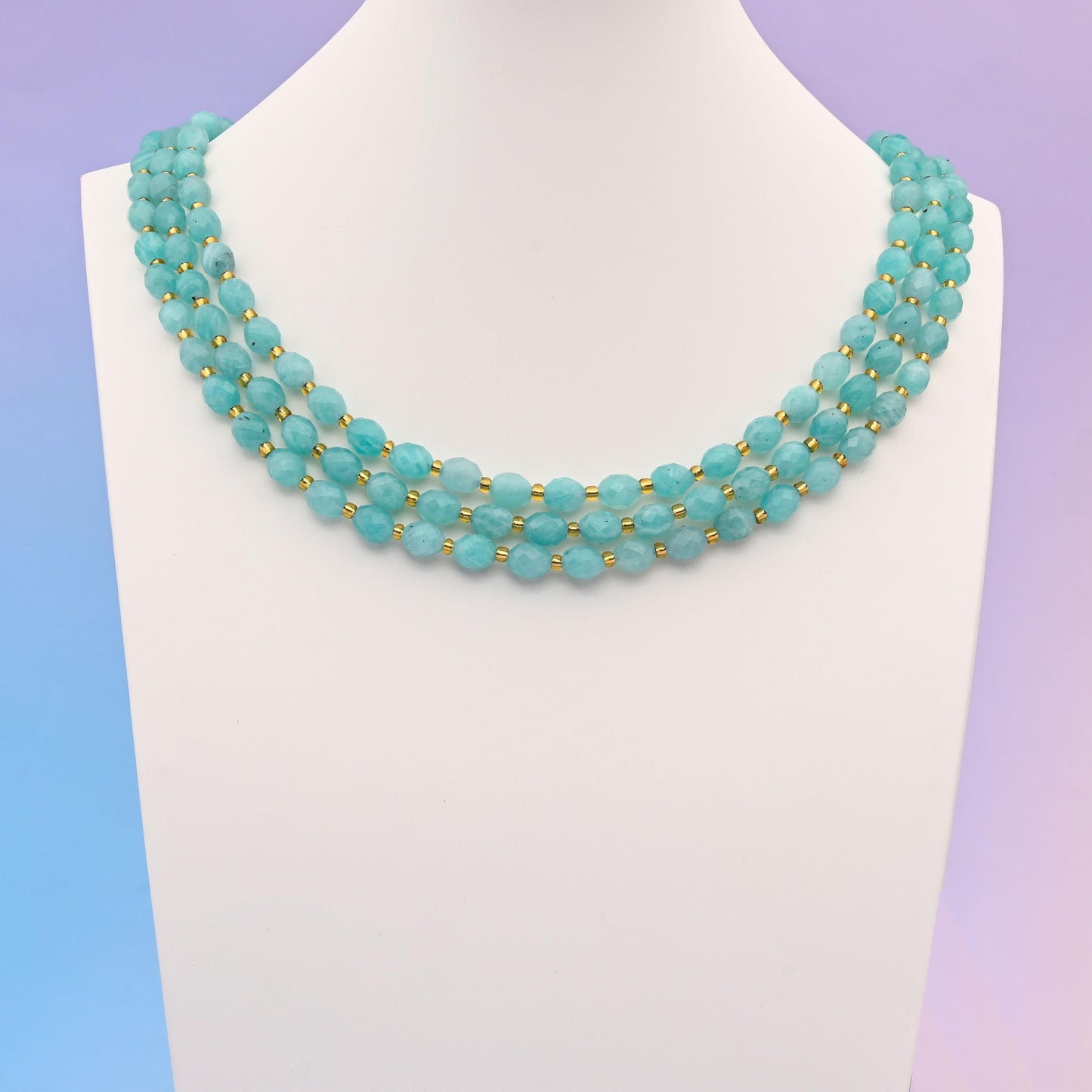 Natural Blue Amazonite Faceted Rice Gemstone Beads, Size 6x8mm Rice Beads, DIY Jewelry Making Beads, 15.5 Inches Per Strand