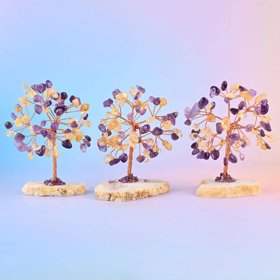 3.5" Crystal Tree of Life, Druzy Agate Base, Gemstone Tree, Copper Wire Branches, Gift - Mycrazycrystal