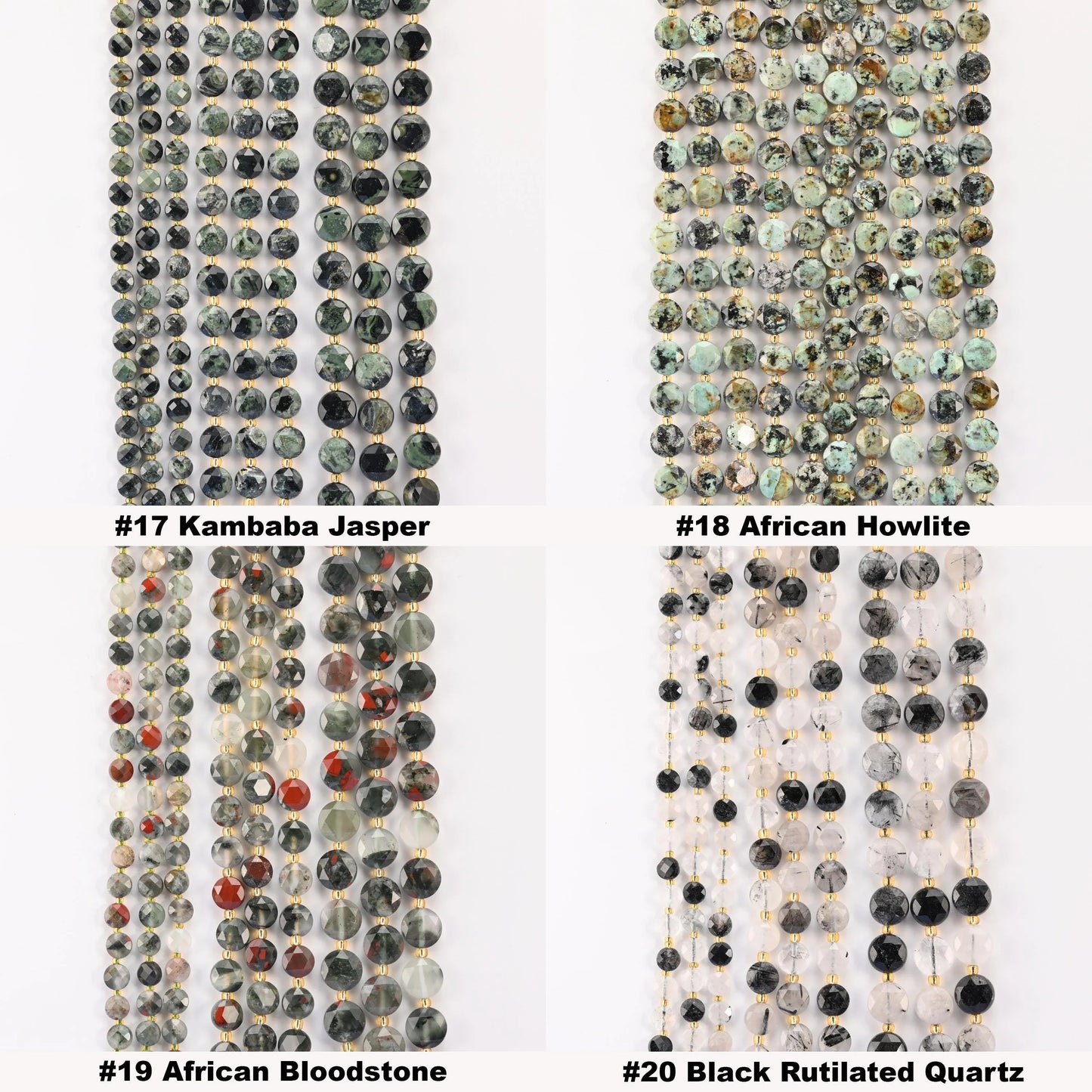 Natural Faceted Coin Gemstone Beads, Size 6, 8, 10mm Faceted Coin Bead, 28 Gemstones, DIY Jewelry Making Beads, 15.5 Inches Per Strand - S1 - Mycrazycrystal