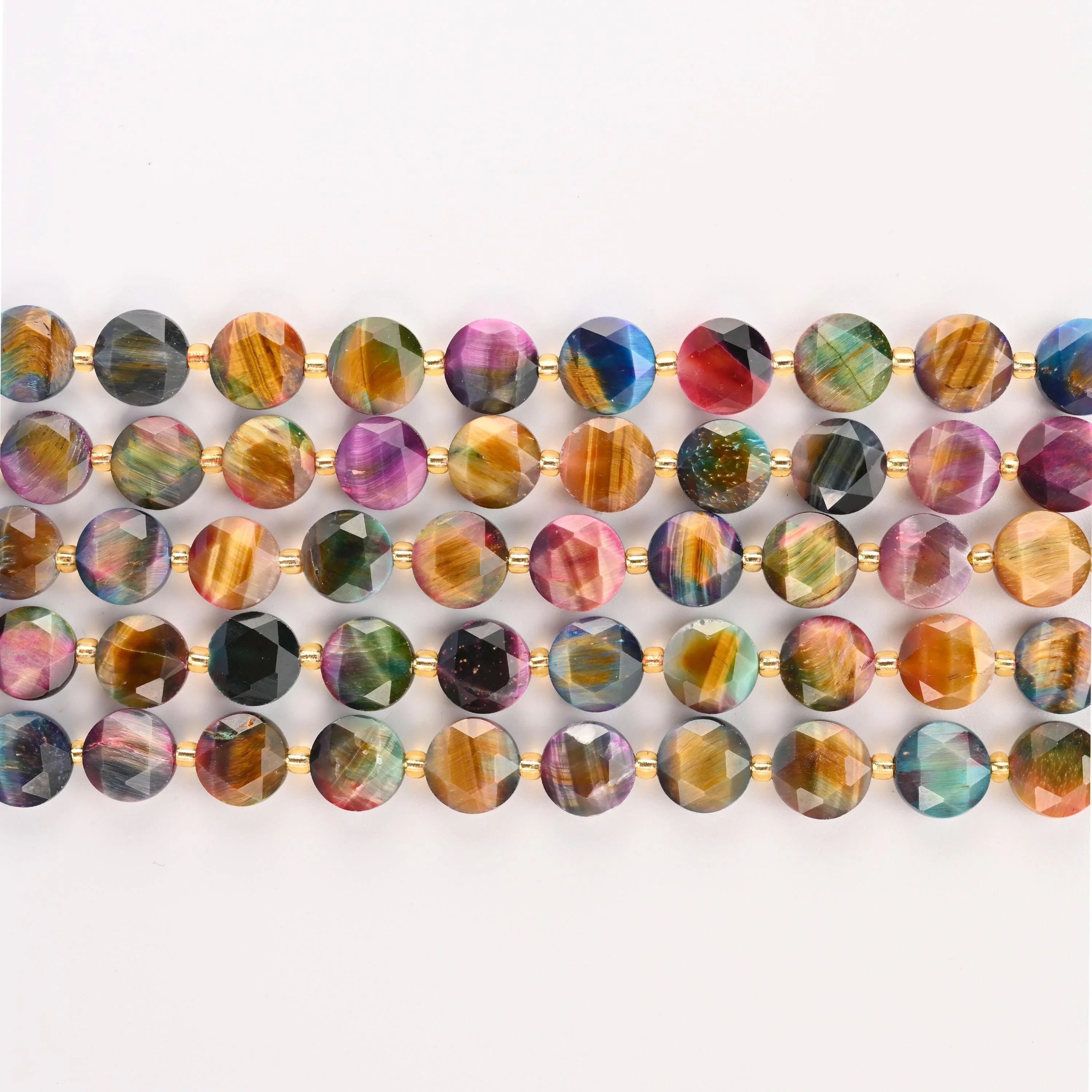 Natural Faceted Coin Gemstone Beads, Size 6, 8, 10mm Faceted Coin Bead, 28 Gemstones, DIY Jewelry Making Beads, 15.5 Inches Per Strand - S1 - Mycrazycrystal