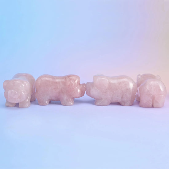 2" Cute Small Pig Crystal Figurine Carving - Mycrazycrystal