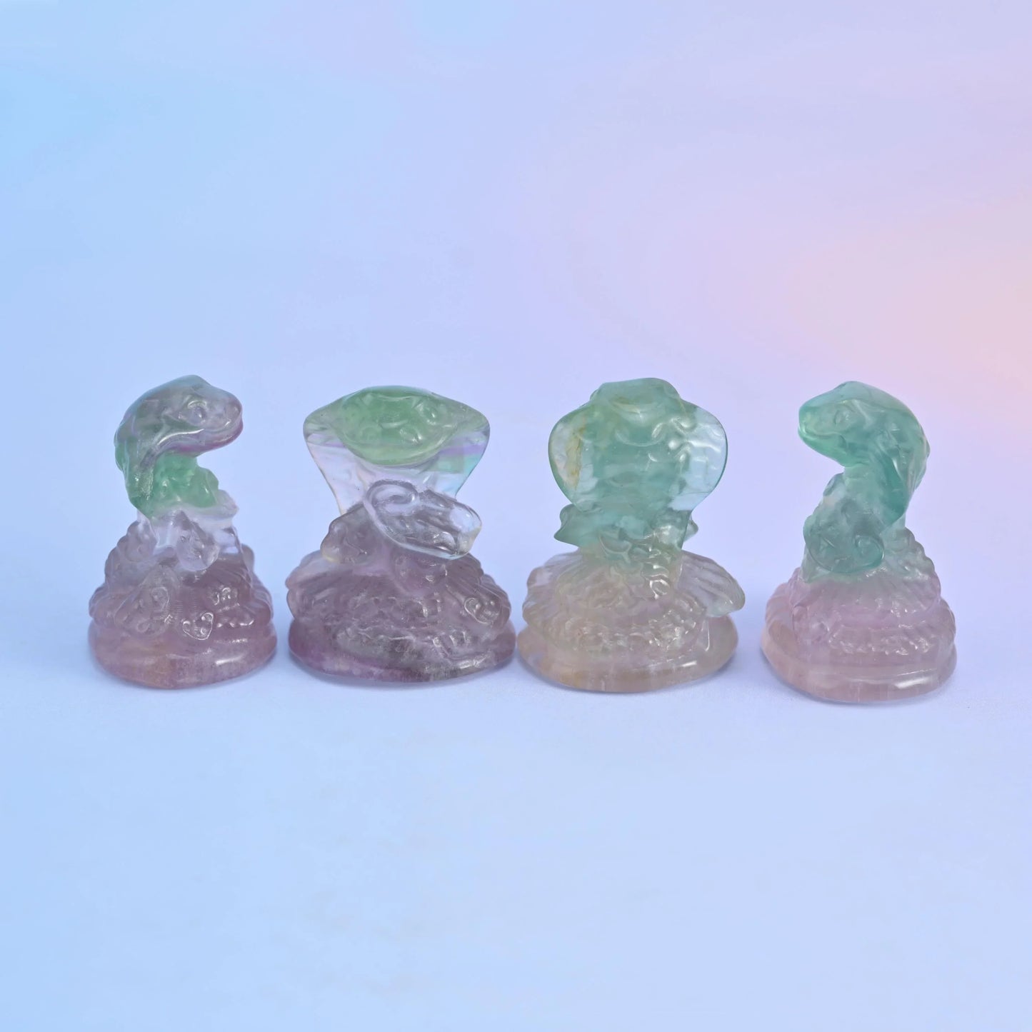 1.5" Cute Small Cobra Snake Crystal Figurine Carving - Mycrazycrystal