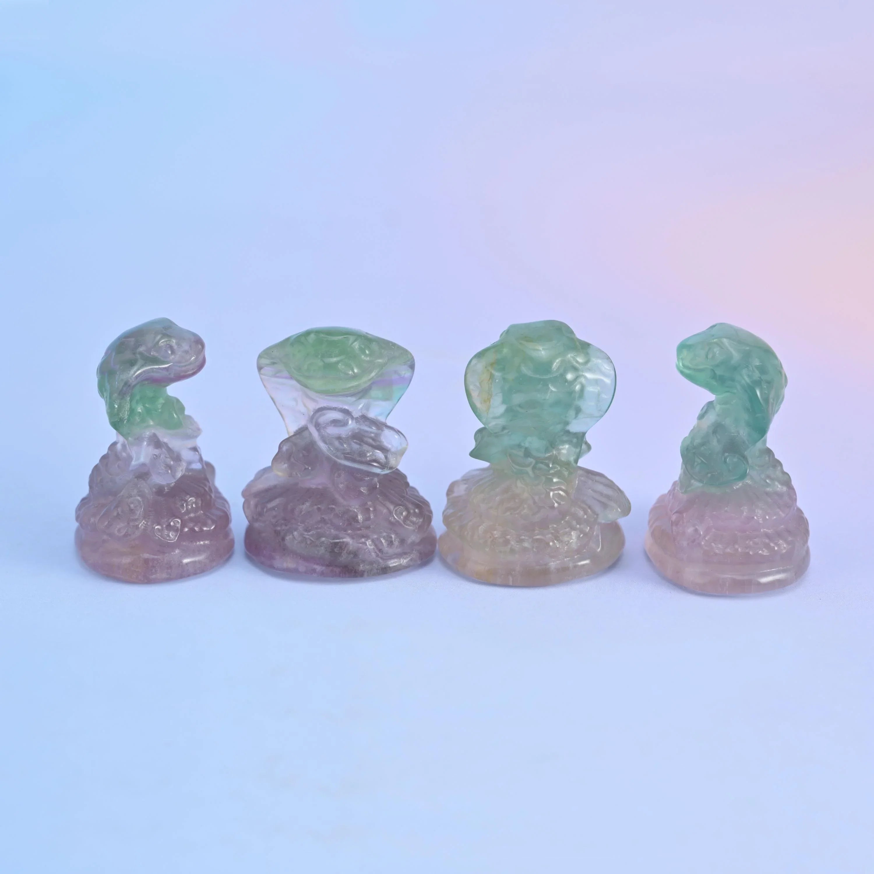 1.5" Cute Small Cobra Snake Crystal Figurine Carving - Mycrazycrystal