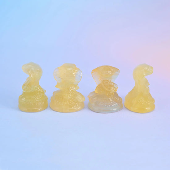 1.5" Cute Small Cobra Snake Crystal Figurine Carving - Mycrazycrystal