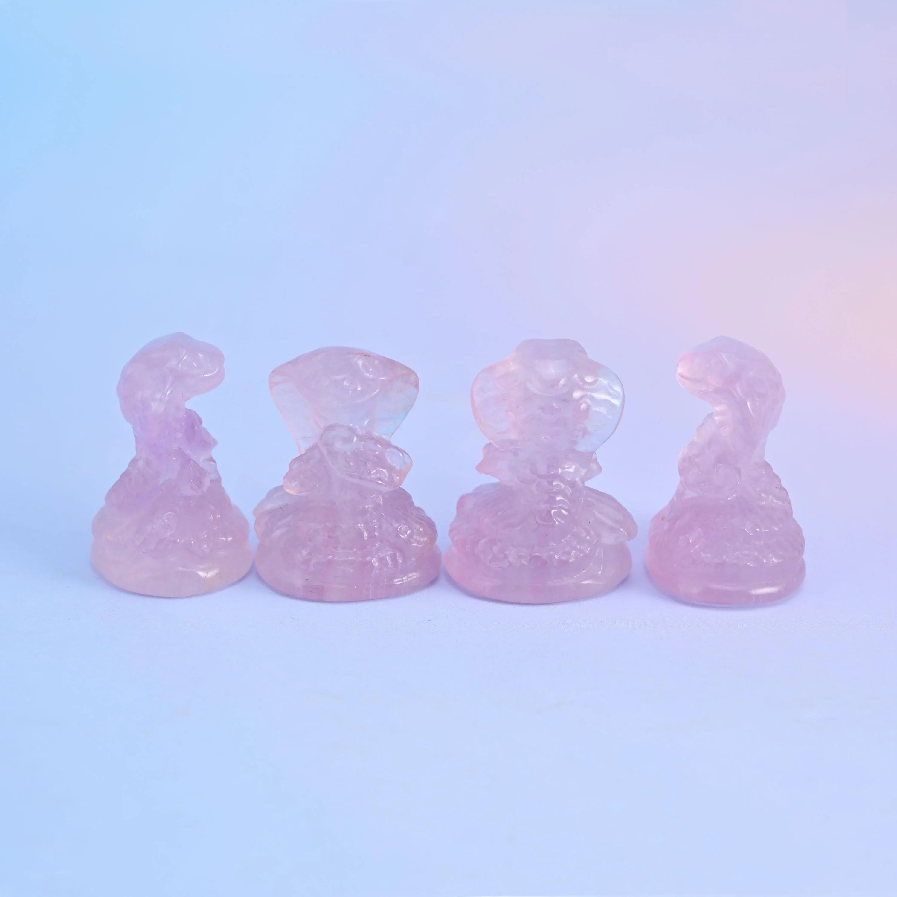 1.5" Cute Small Cobra Snake Crystal Figurine Carving - Mycrazycrystal