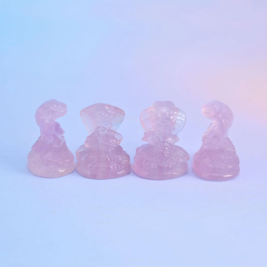 1.5" Cute Small Cobra Snake Crystal Figurine Carving - Mycrazycrystal