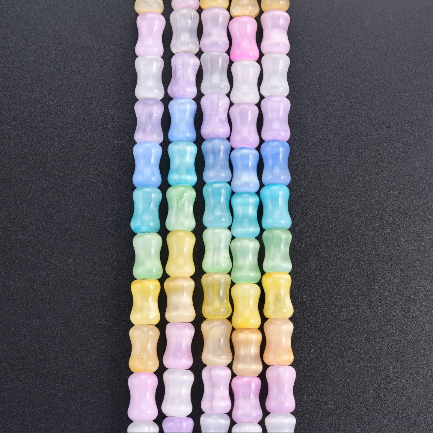 Rainbow Selenite Bamboo Stem Tube Gemstone Beads, Size 8x12 mm - Mycrazycrystal