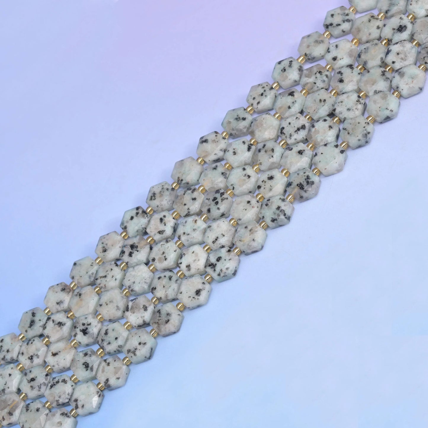 Natural Kiwi Jasper Flat Hexagon Faceted Gemstone Beads, Size 12mm - Mycrazycrystal