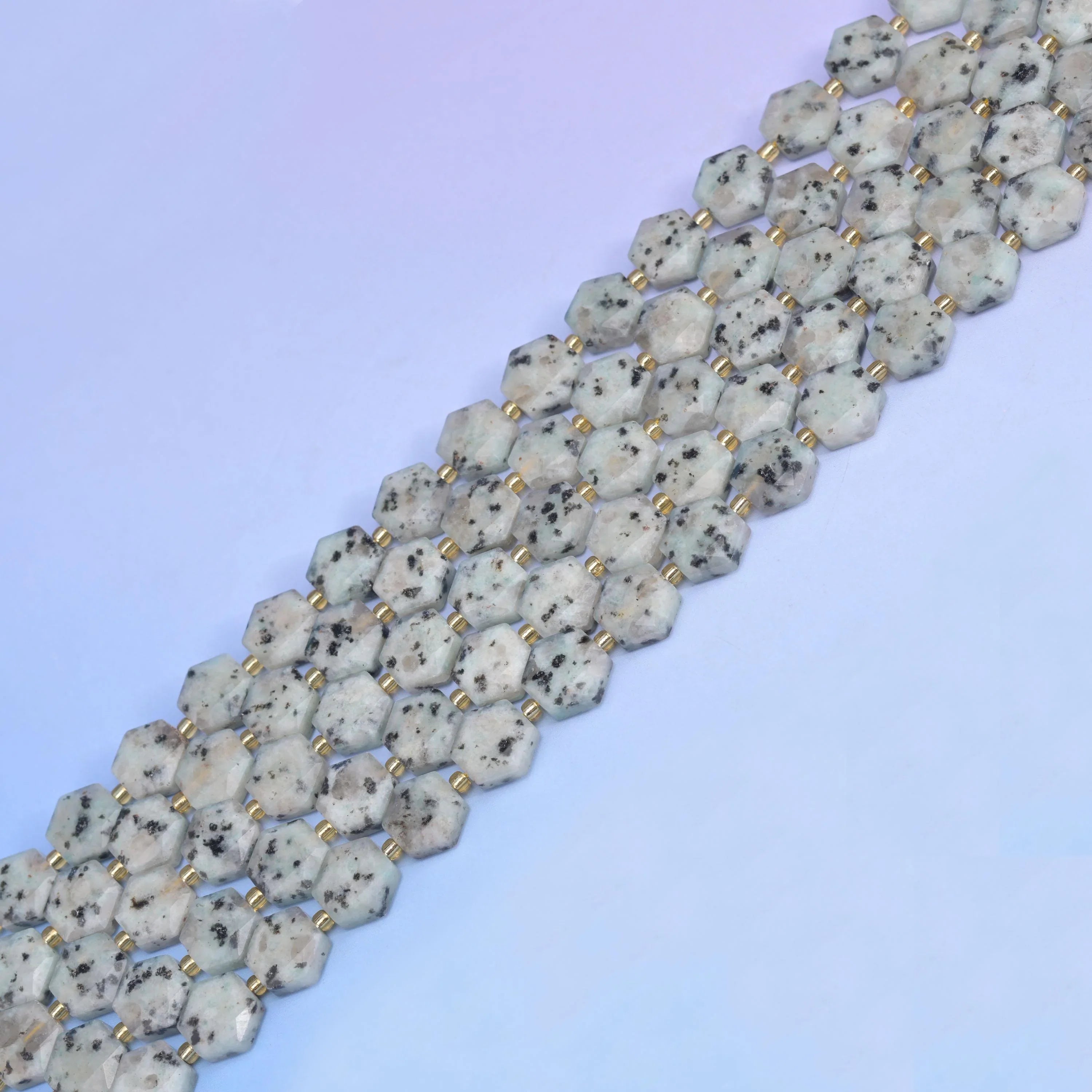 Natural Kiwi Jasper Flat Hexagon Faceted Gemstone Beads, Size 12mm - Mycrazycrystal