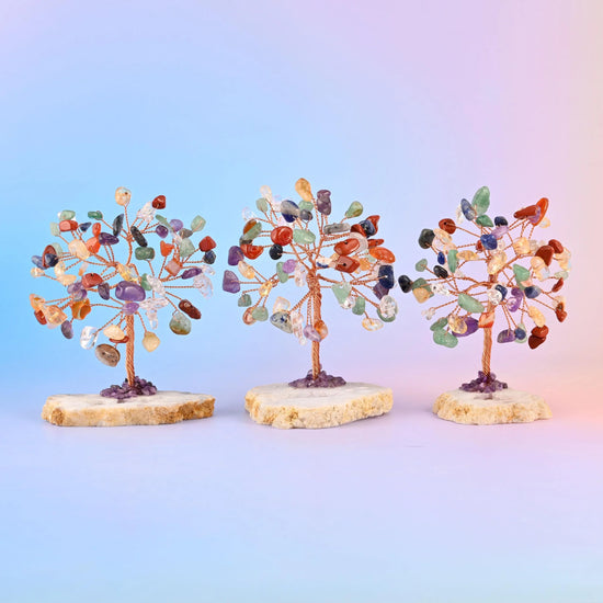 3.5" Crystal Tree of Life, Druzy Agate Base, Gemstone Tree, Copper Wire Branches, Gift - Mycrazycrystal