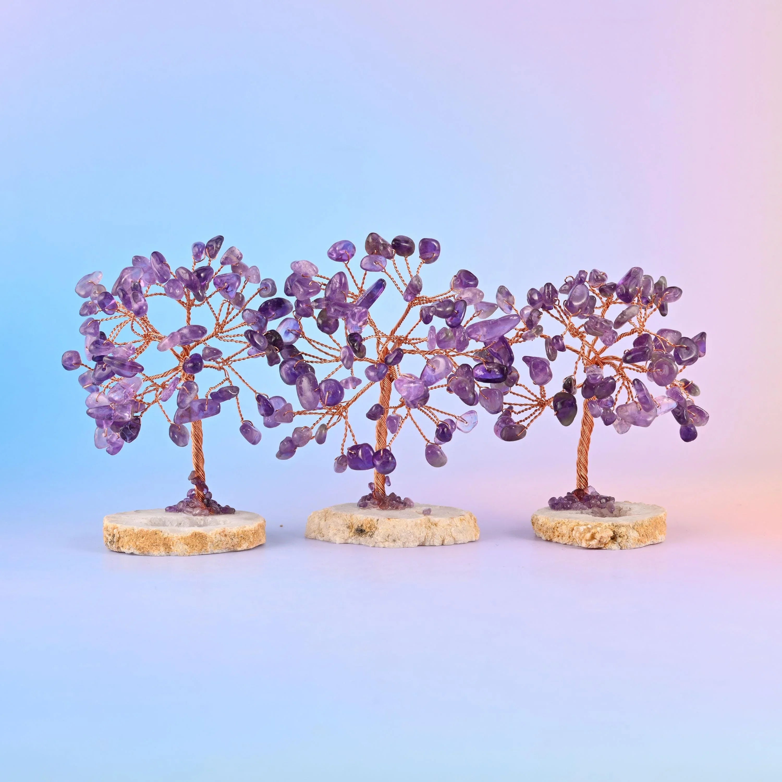 3.5" Crystal Tree of Life, Druzy Agate Base, Gemstone Tree, Copper Wire Branches, Gift - Mycrazycrystal