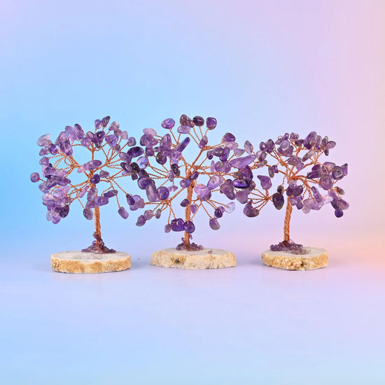 3.5" Crystal Tree of Life, Druzy Agate Base, Gemstone Tree, Copper Wire Branches, Gift - Mycrazycrystal