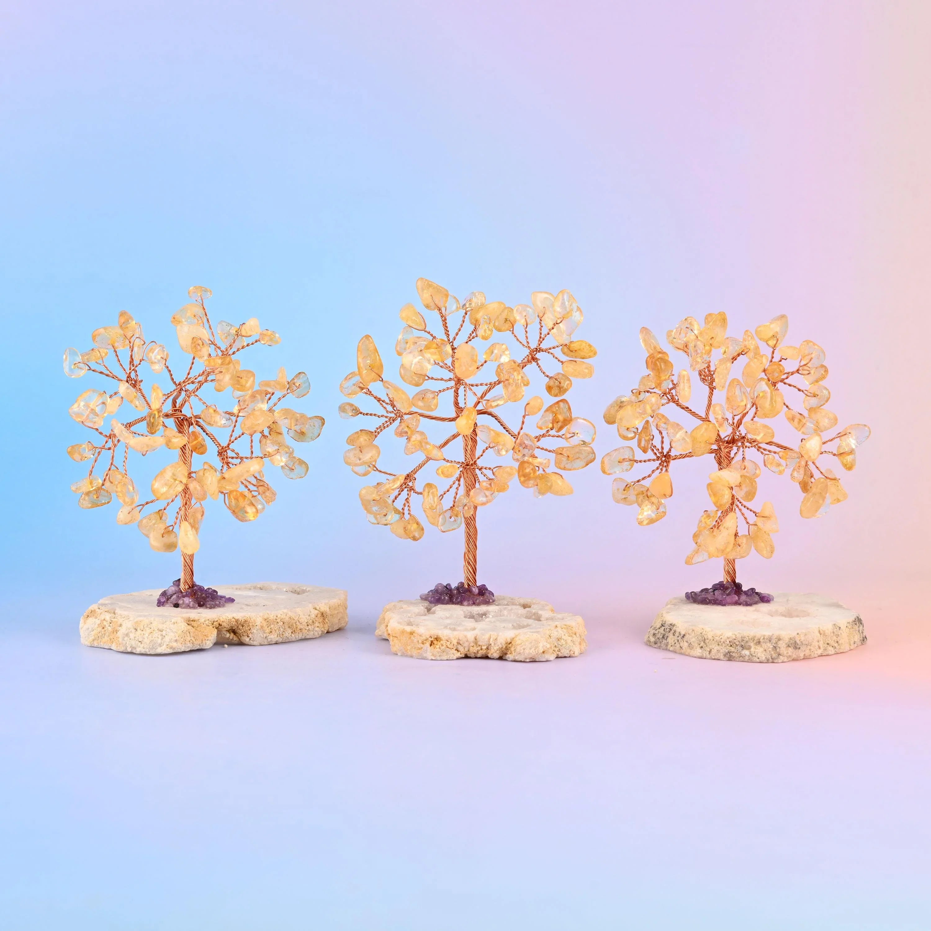 3.5" Crystal Tree of Life, Druzy Agate Base, Gemstone Tree, Copper Wire Branches, Gift - Mycrazycrystal