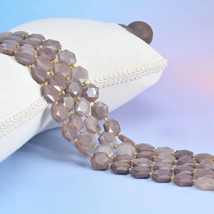 Natural Purple Aventurine Flat Hexagon Faceted Gemstone Beads, Size 12mm - Mycrazycrystal