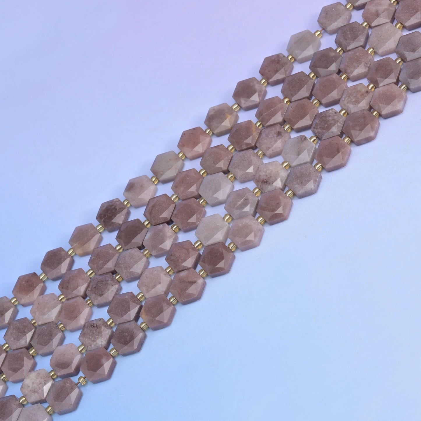 Natural Purple Aventurine Flat Hexagon Faceted Gemstone Beads, Size 12mm - Mycrazycrystal