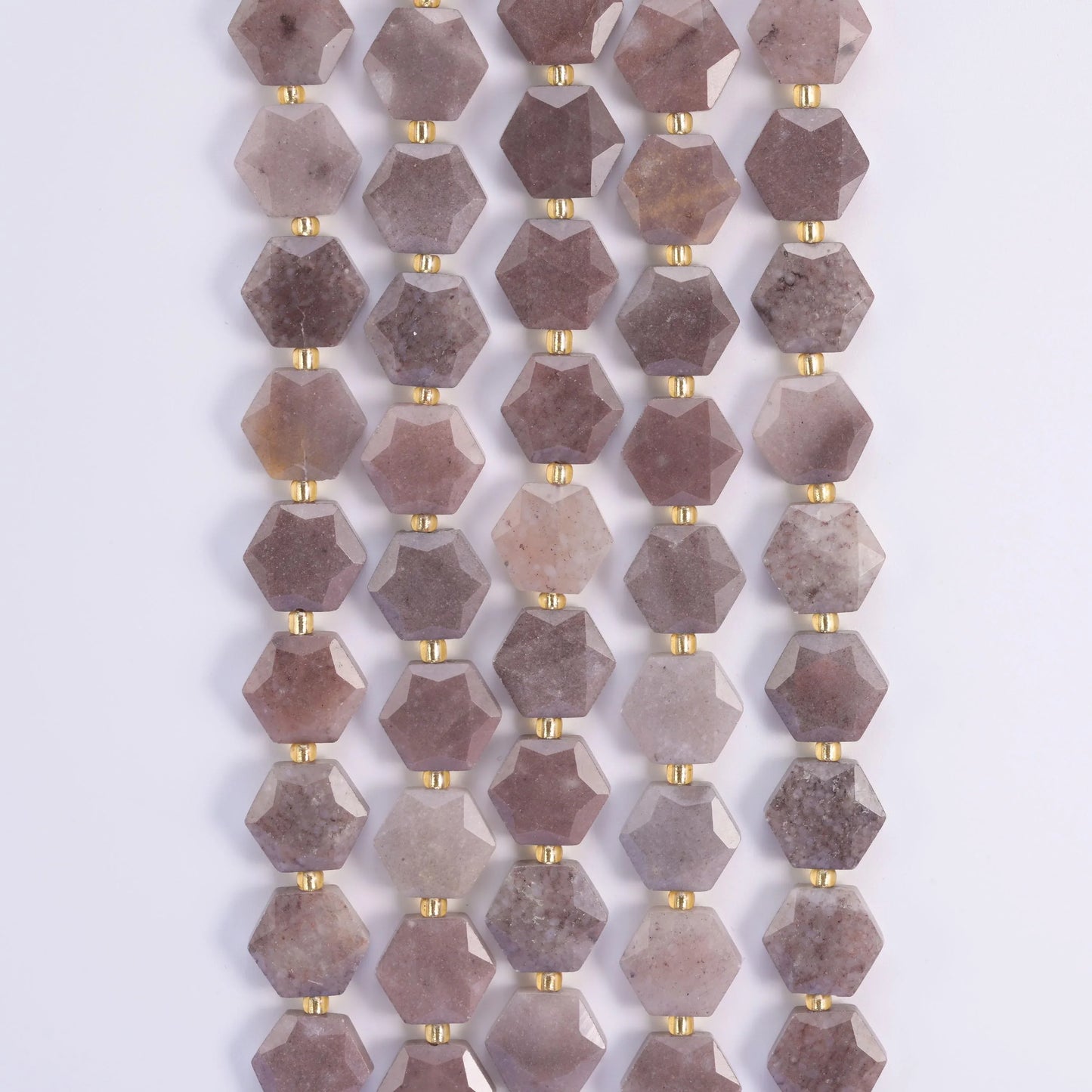 Natural Purple Aventurine Flat Hexagon Faceted Gemstone Beads, Size 12mm - Mycrazycrystal