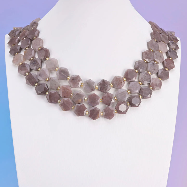 Natural Purple Aventurine Flat Hexagon Faceted Gemstone Beads, Size 12mm - Mycrazycrystal