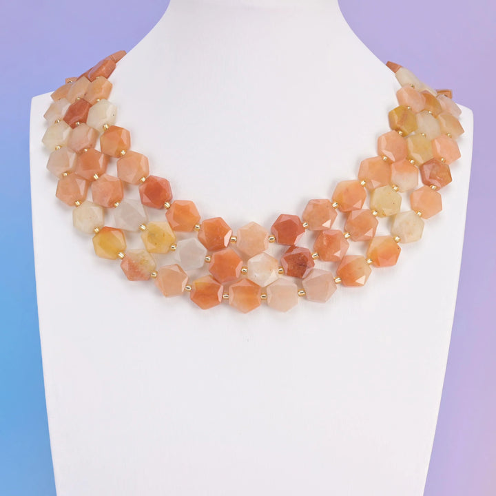 Natural Gold Silk Jade Flat Hexagon Faceted Gemstone Beads, Size 12mm - Mycrazycrystal