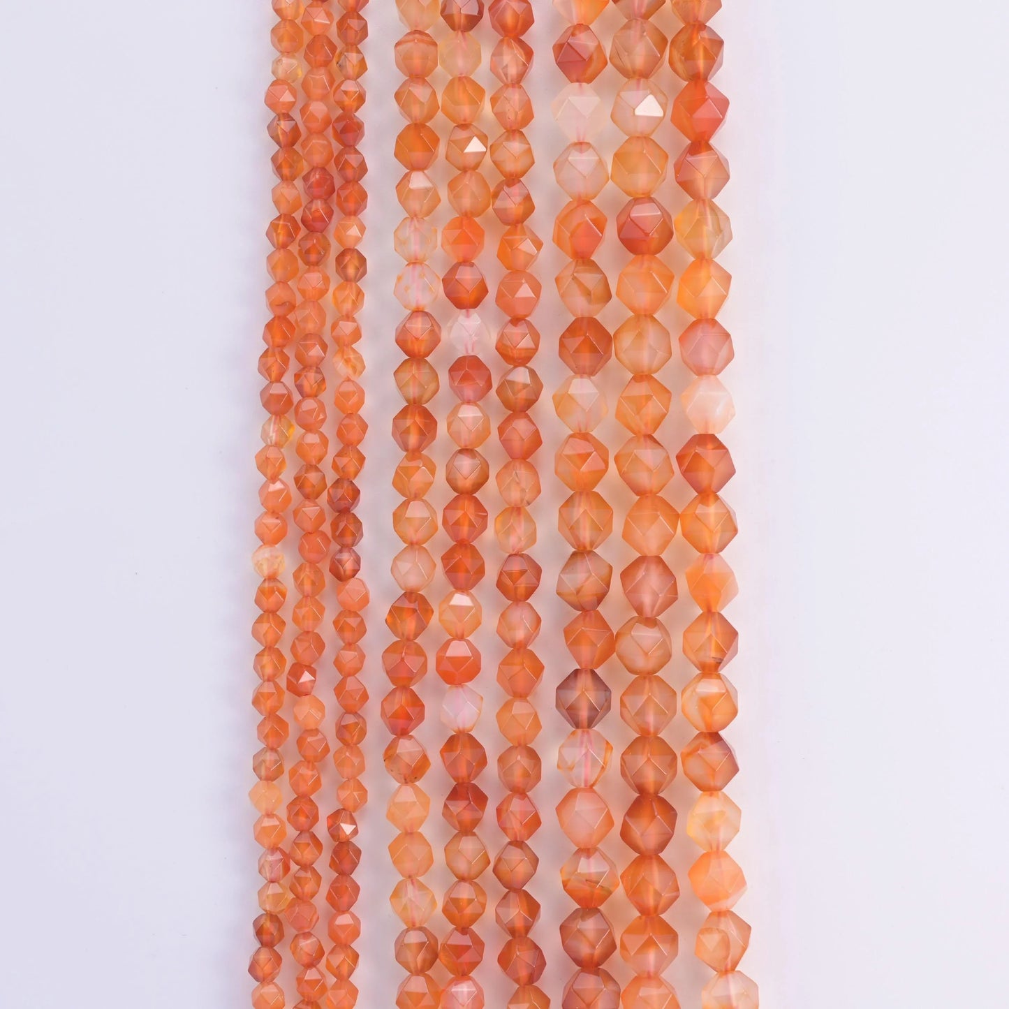 Dyed Orange Agate Diamond Star Cut Gemstone Beads, Size 6mm, 8mm, 10mm - Mycrazycrystal
