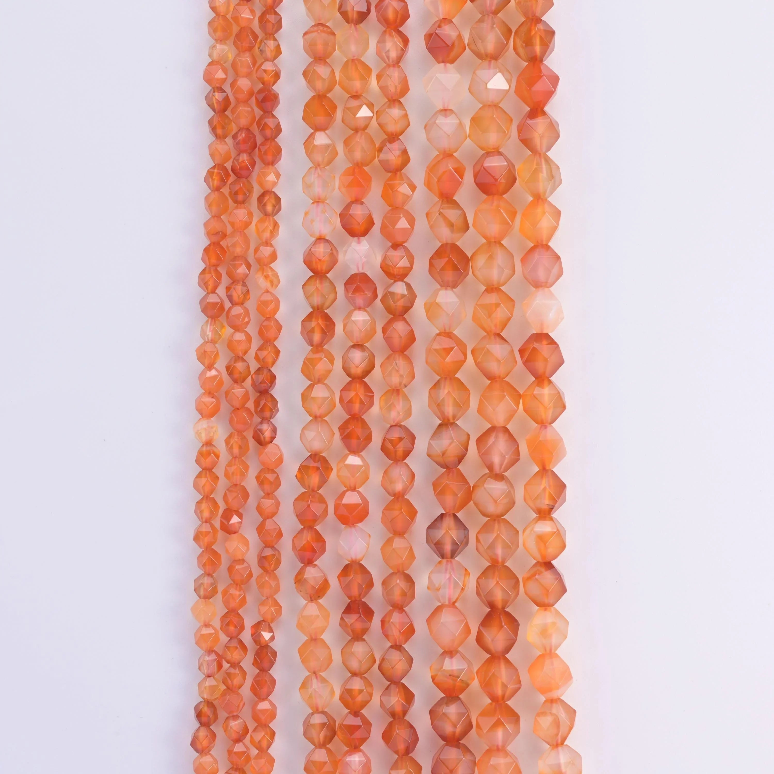 Dyed Orange Agate Diamond Star Cut Gemstone Beads, Size 6mm, 8mm, 10mm - Mycrazycrystal