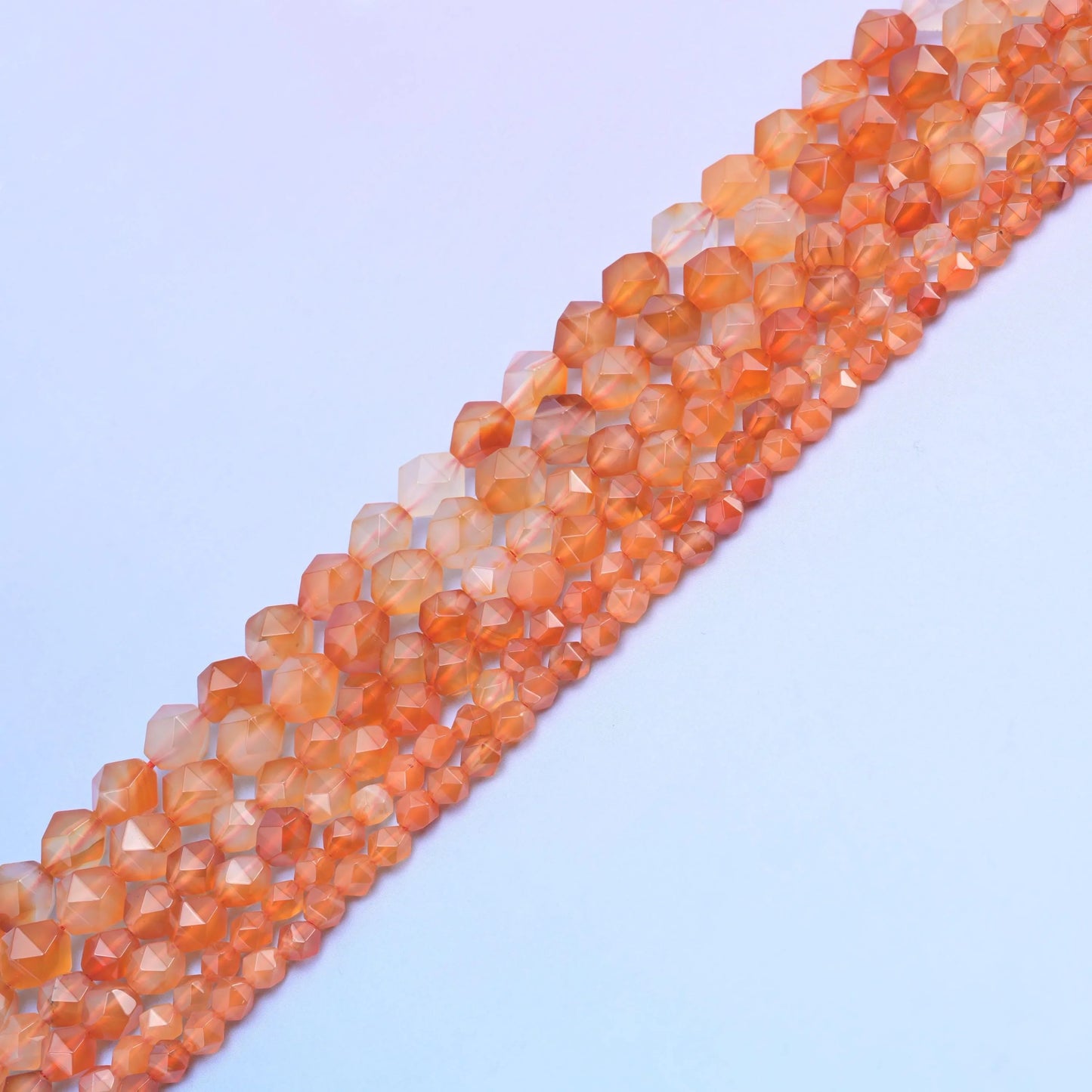 Dyed Orange Agate Diamond Star Cut Gemstone Beads, Size 6mm, 8mm, 10mm - Mycrazycrystal