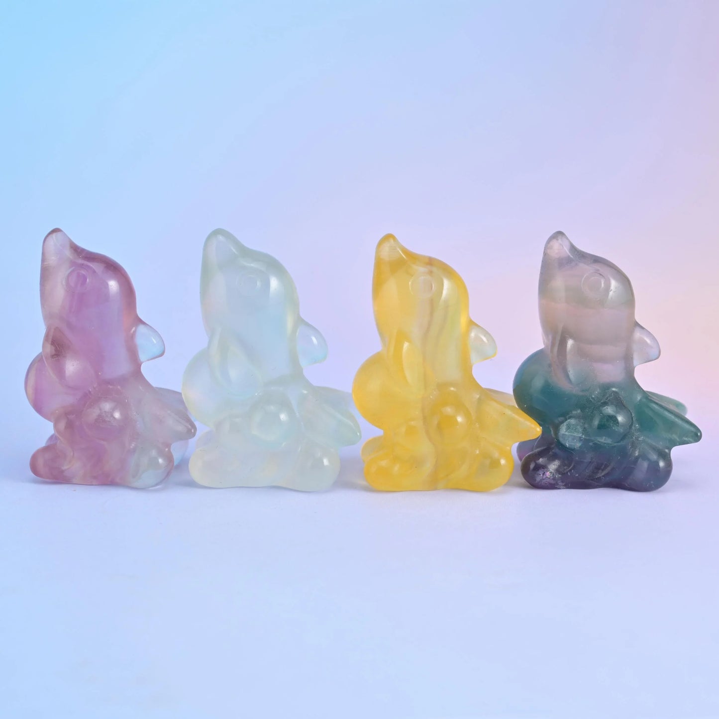 1.5" Cute Small Dolphin Crystal Carving, Dolphin Gemstone Figurine - Mycrazycrystal