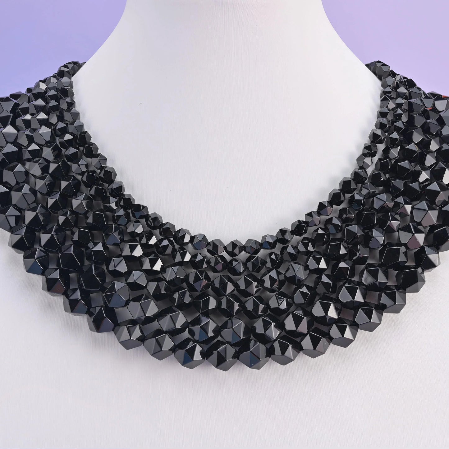 Natural Black Onyx Diamond Star Cut Gemstone Beads, Size 6mm, 8mm, 10mm - Mycrazycrystal