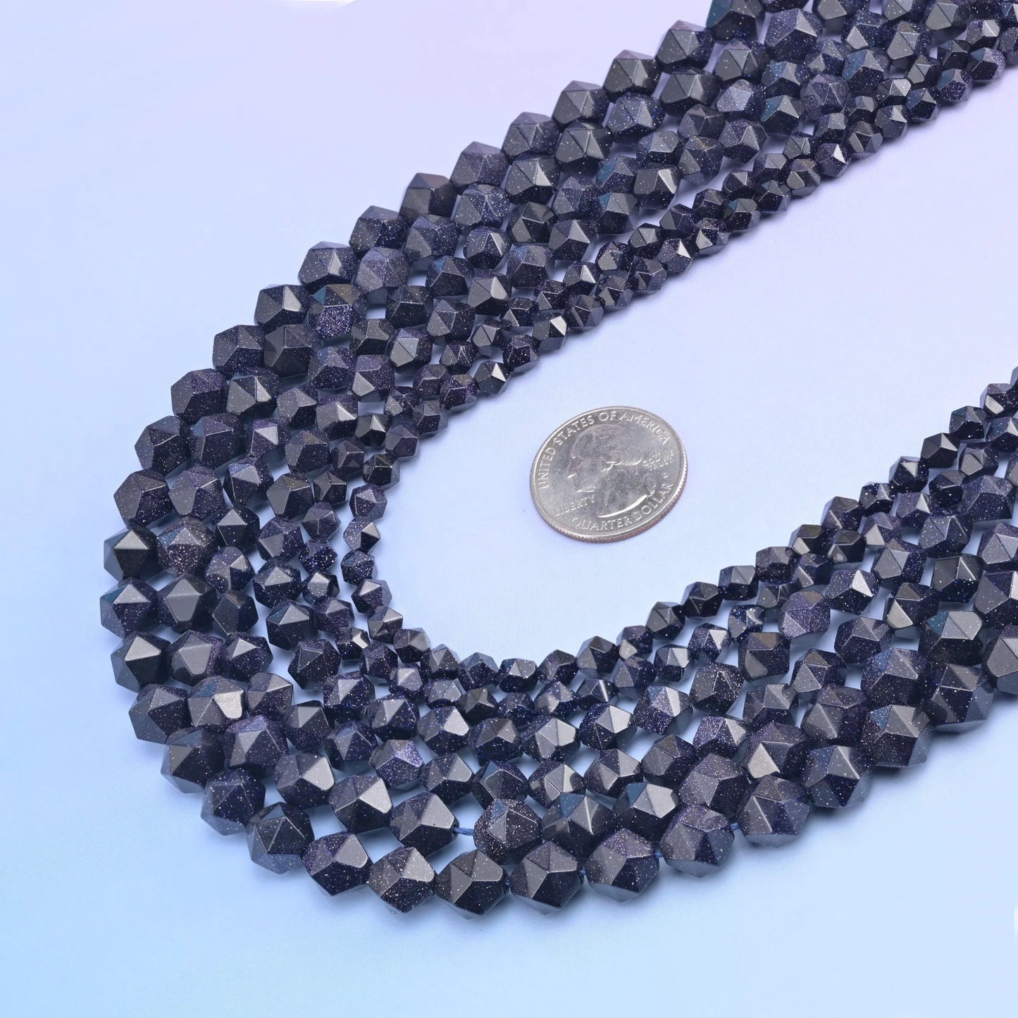 Blue Sandstone Diamond Star Cut Gemstone Beads, Size 6mm, 8mm, 10mm - Mycrazycrystal