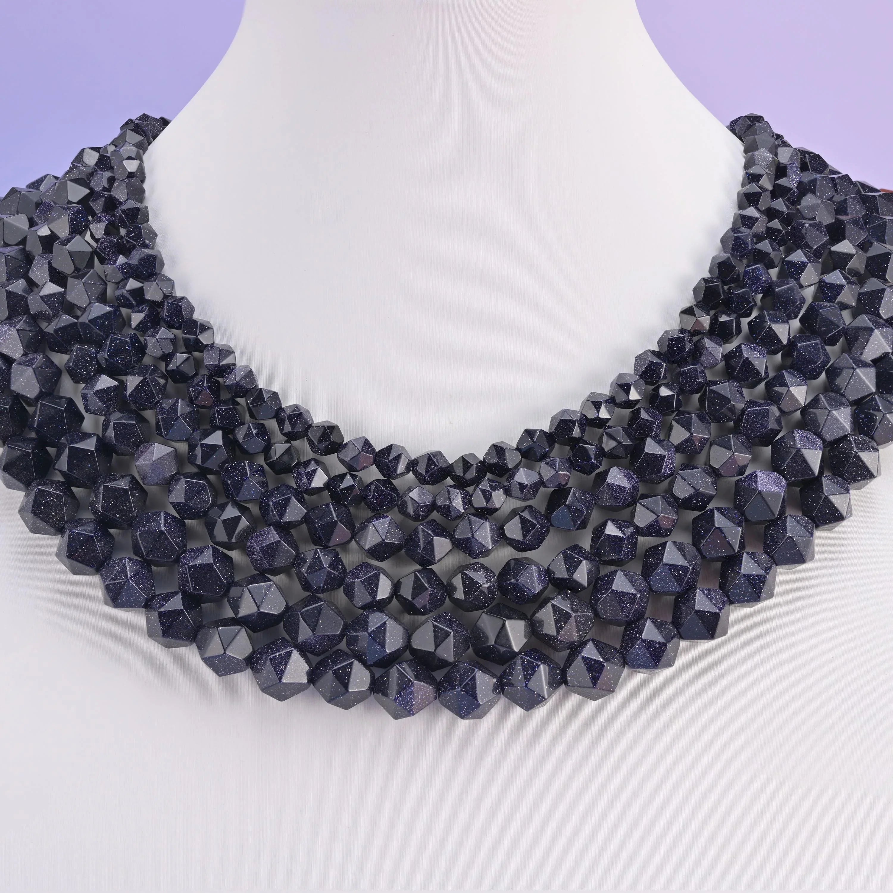 Blue Sandstone Diamond Star Cut Gemstone Beads, Size 6mm, 8mm, 10mm - Mycrazycrystal