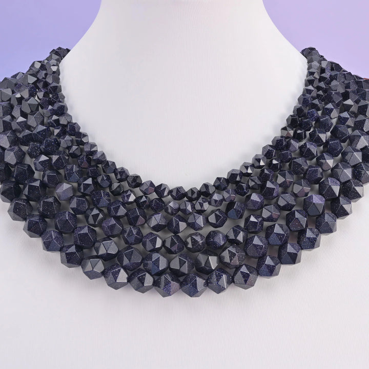 Blue Sandstone Diamond Star Cut Gemstone Beads, Size 6mm, 8mm, 10mm - Mycrazycrystal