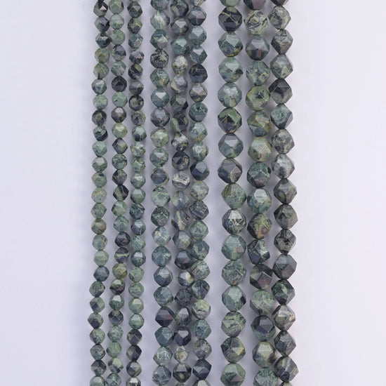 Natural Kambaba Jasper Diamond Star Cut Gemstone Beads, Size 6mm, 8mm, 10mm - Mycrazycrystal