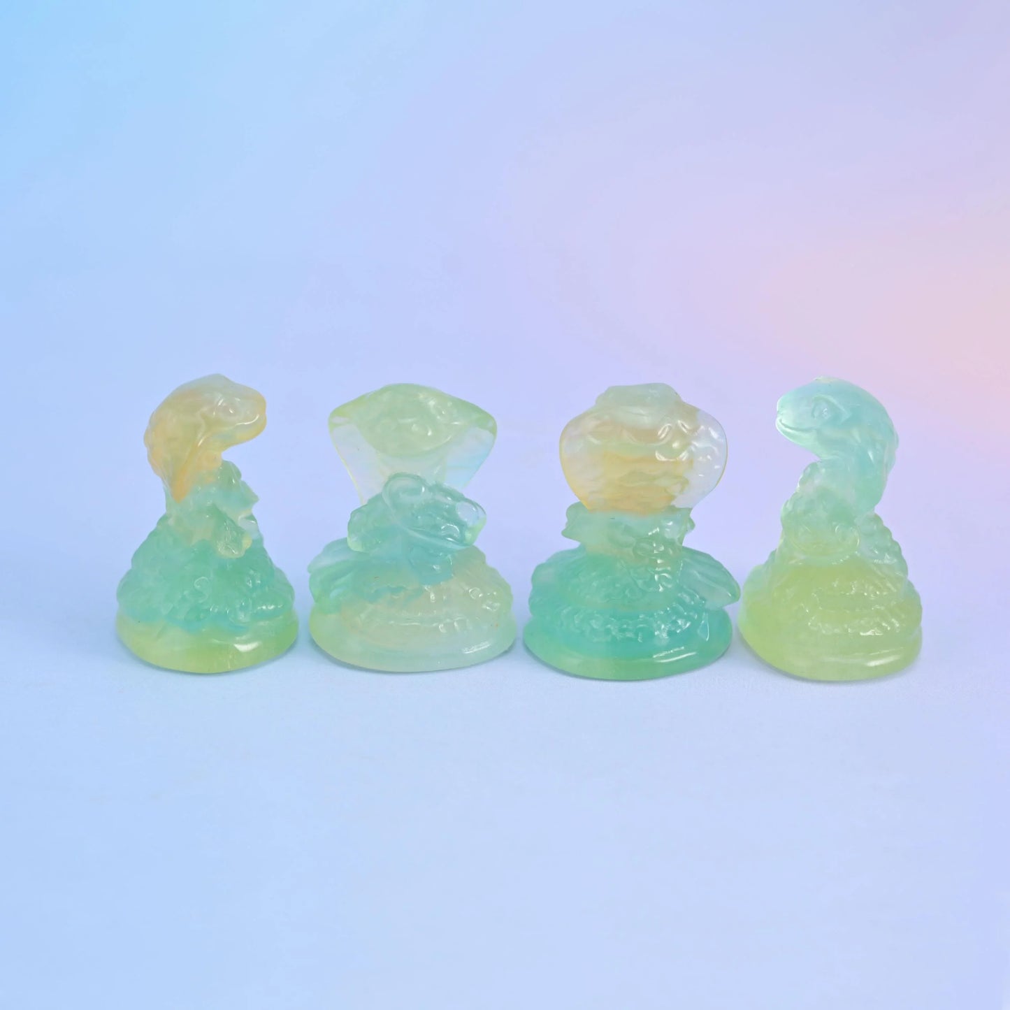 1.5" Cute Small Cobra Snake Crystal Figurine Carving - Mycrazycrystal
