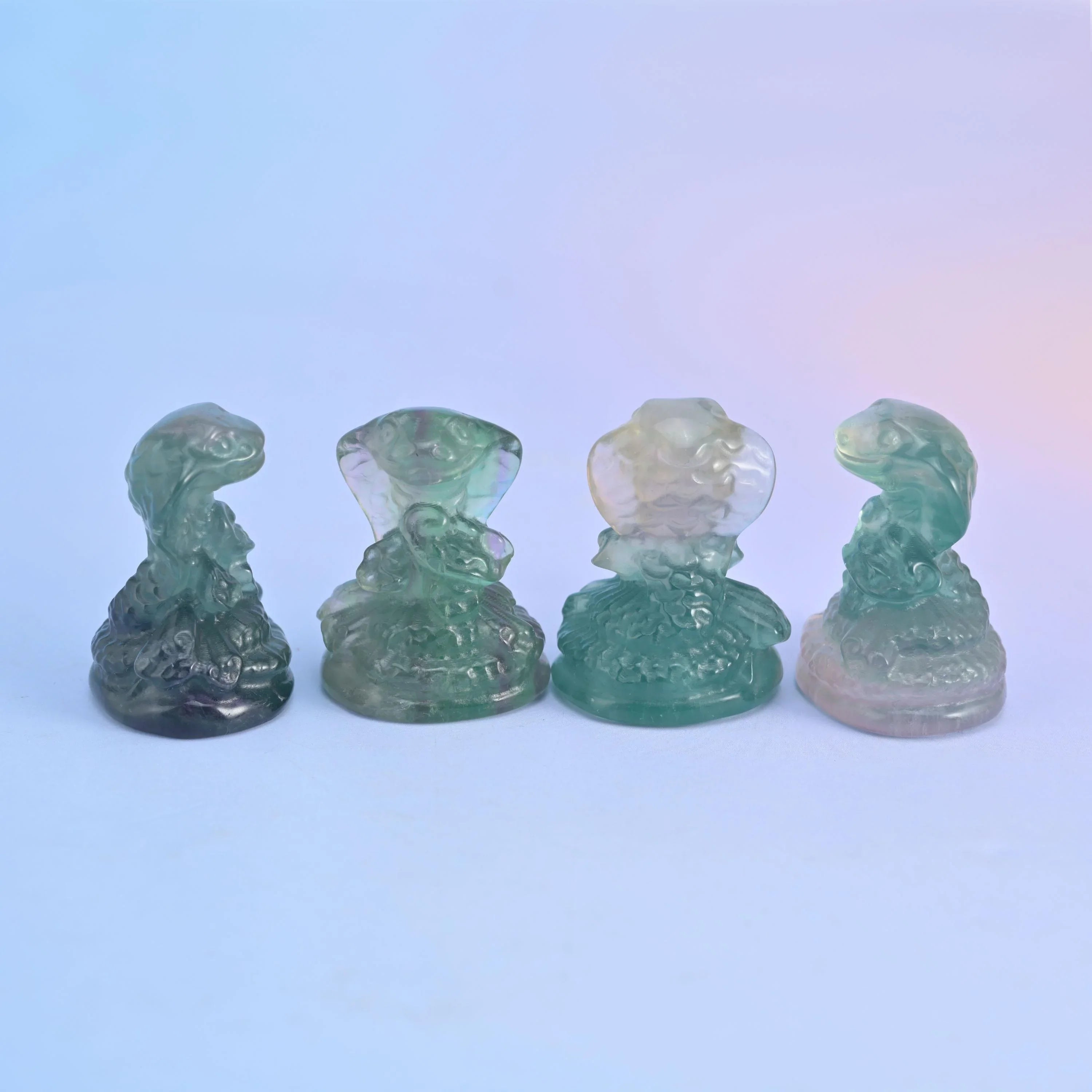 1.5" Cute Small Cobra Snake Crystal Figurine Carving - Mycrazycrystal